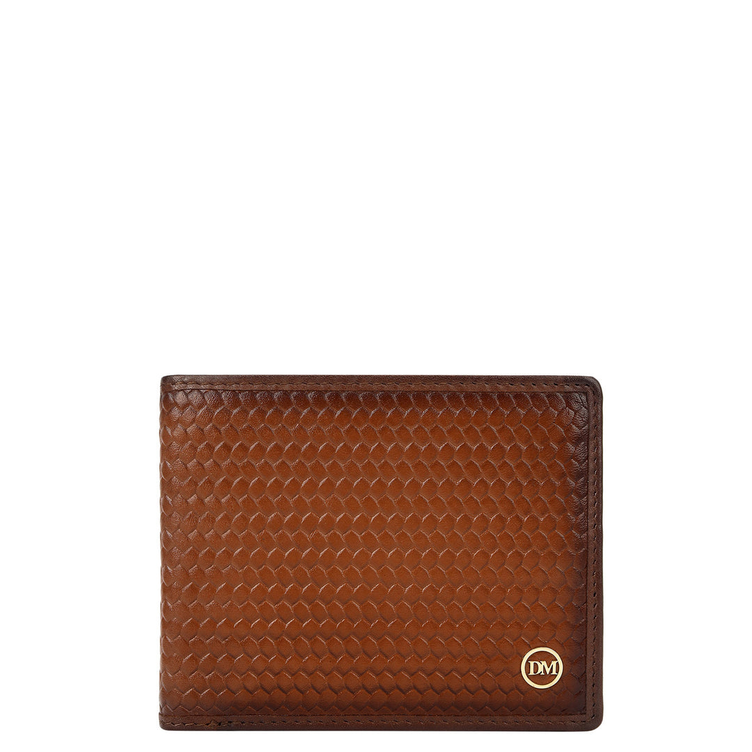 Mat-Emboss Bifold Men's Wallet - Cognac