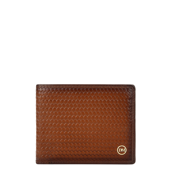 Mat-Emboss Bifold Men's Wallet - Cognac