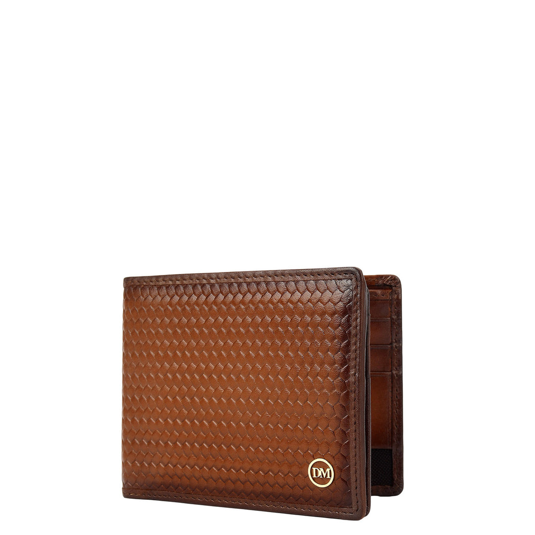 Mat-Emboss Bifold Men's Wallet - Cognac
