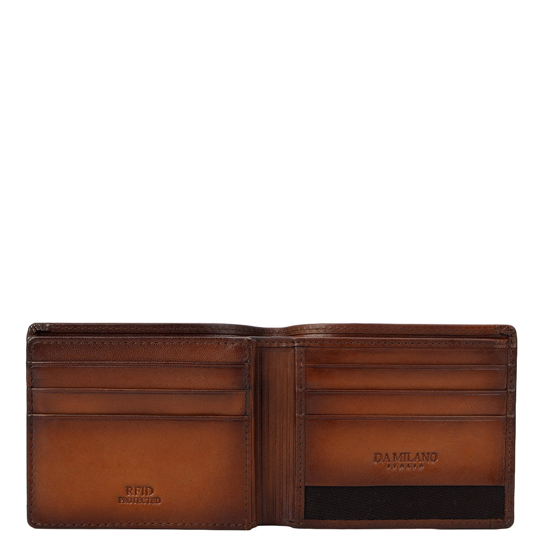 Mat-Emboss Bifold Men's Wallet - Cognac