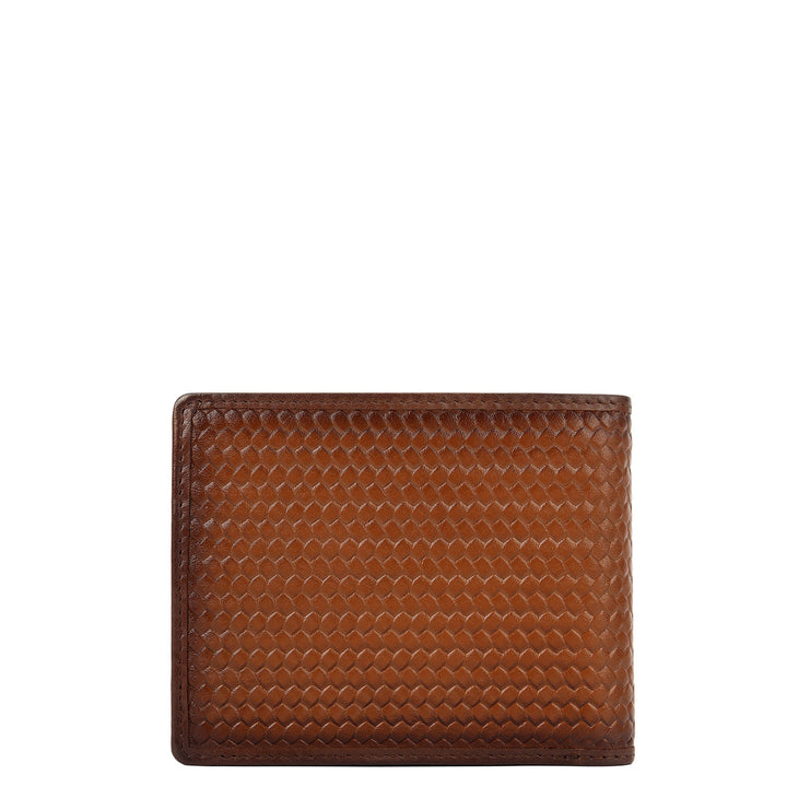 Mat-Emboss Bifold Men's Wallet - Cognac