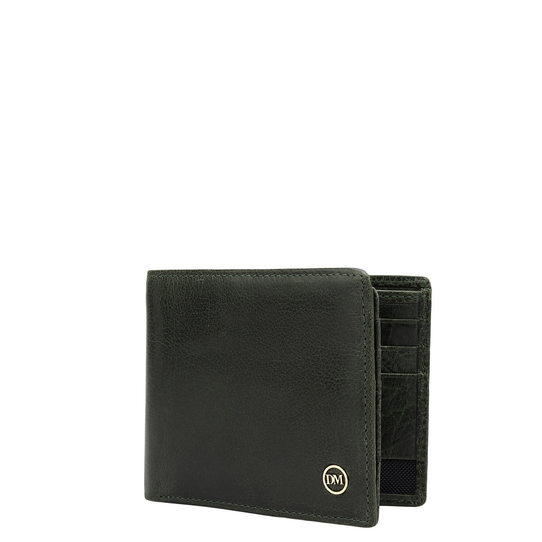 Green Bifold Leather Mens Wallet