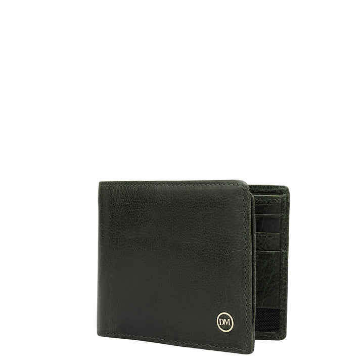 Green Bifold Leather Mens Wallet