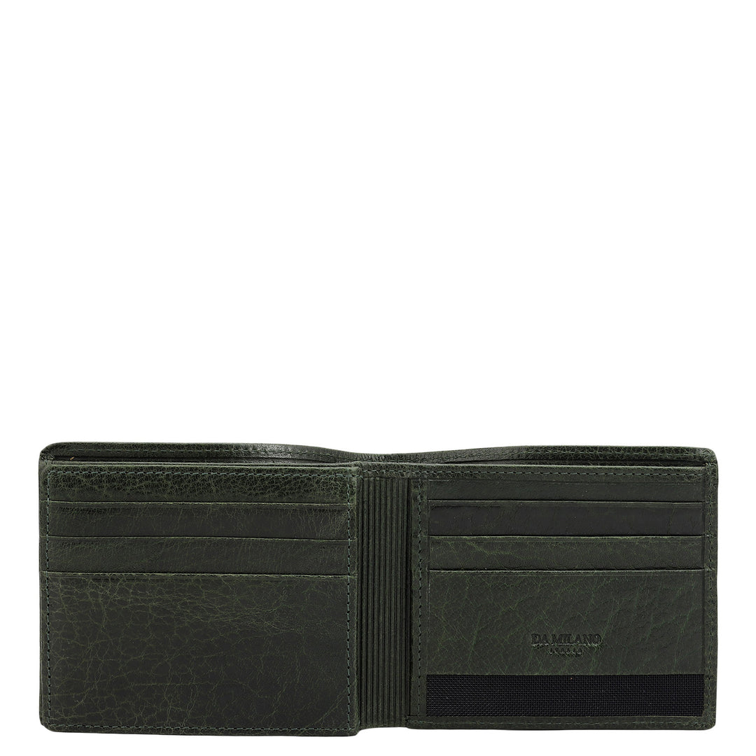 Green Bifold Leather Mens Wallet