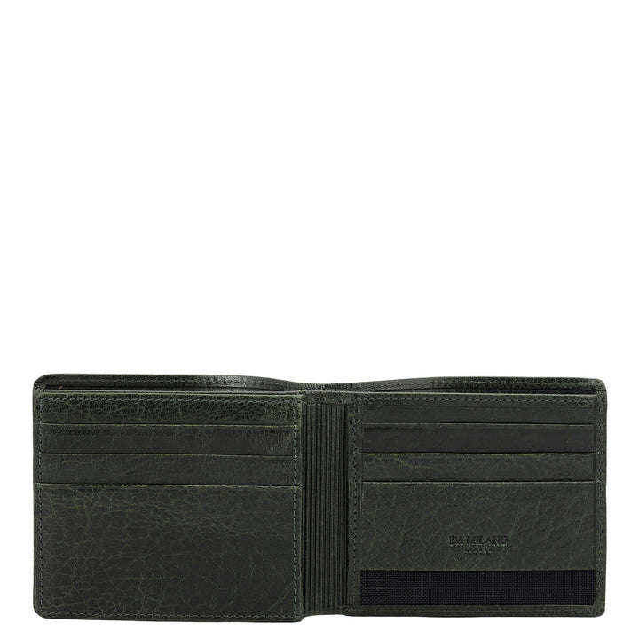 Green Bifold Leather Mens Wallet
