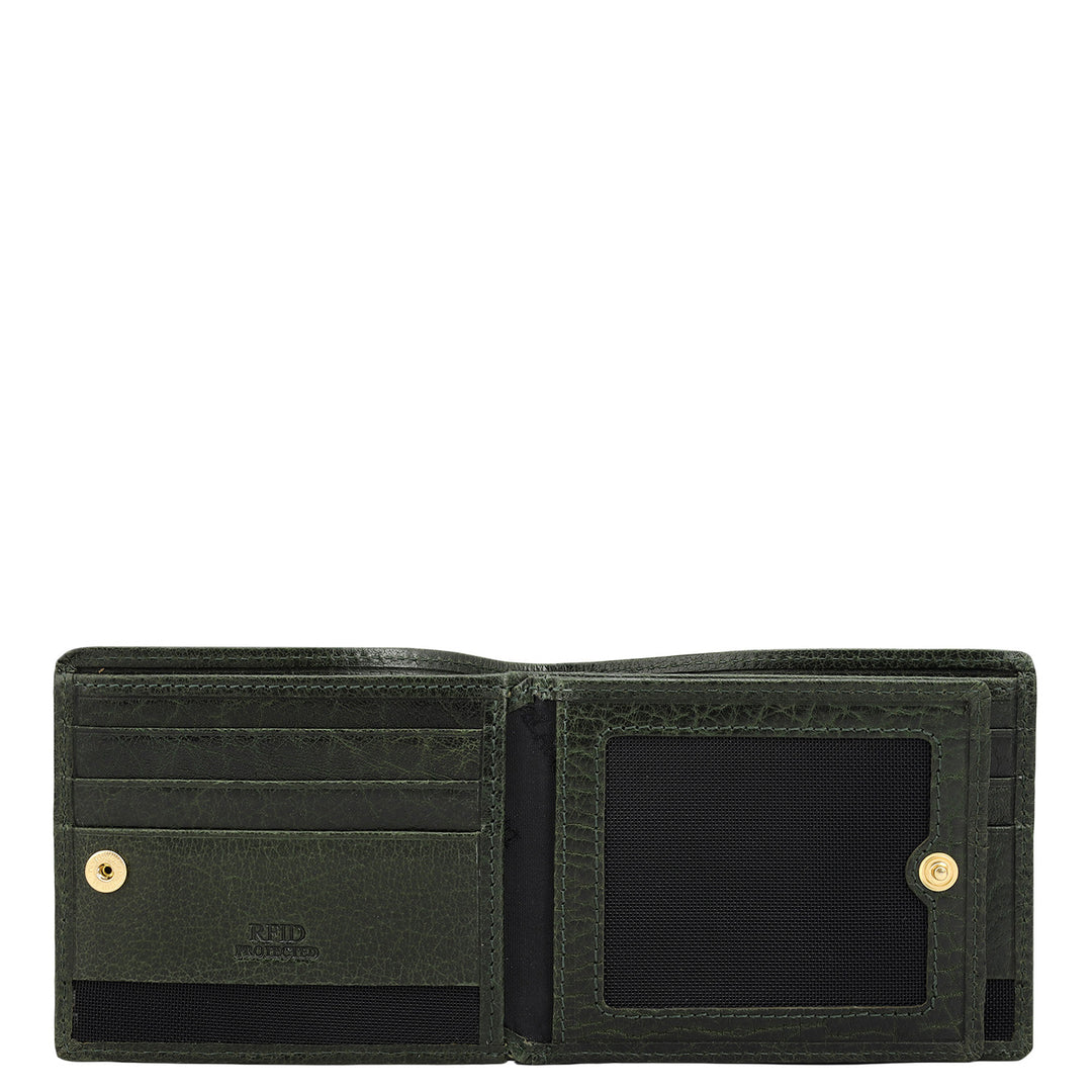 Green Bifold Leather Mens Wallet