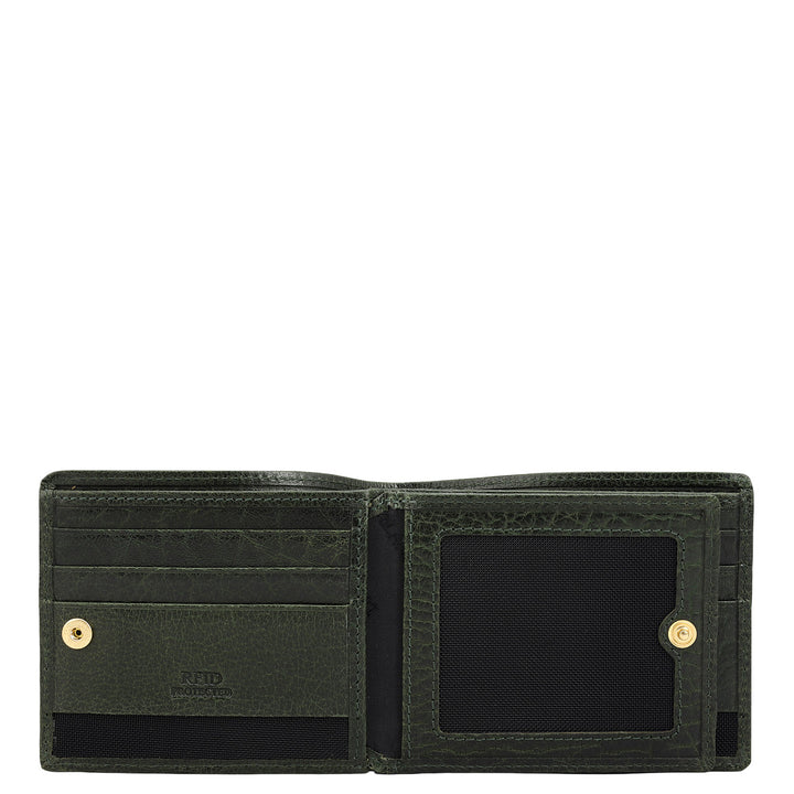 Green Bifold Leather Mens Wallet