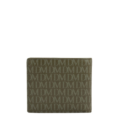 Military Green Bifold Leather Mens Wallet