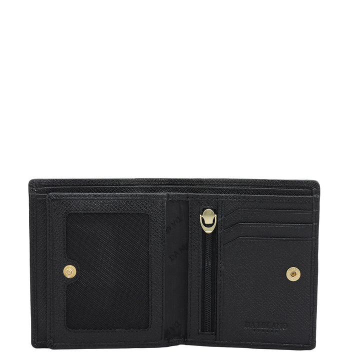 Black Bifold Leather Mens Wallet