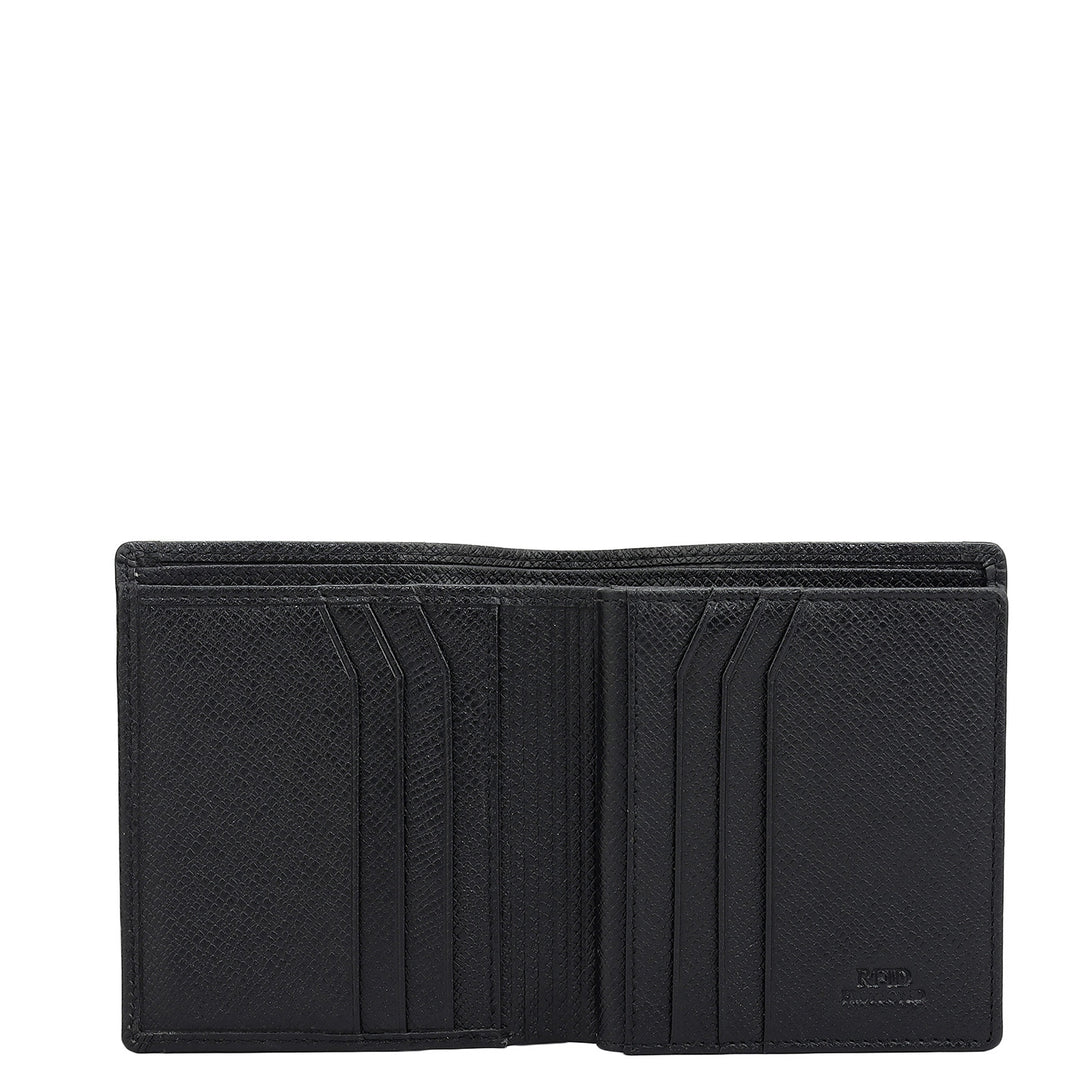 Black Bifold Leather Mens Wallet