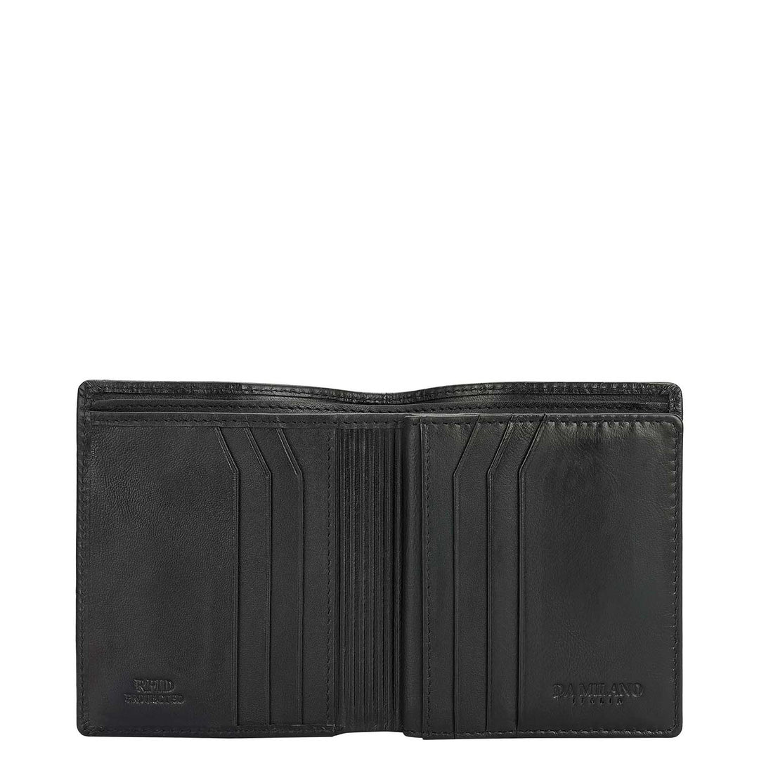 Black Bifold Leather Mens Wallet