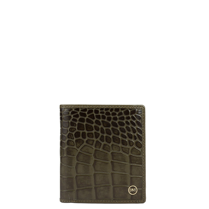 Military Green Bifold Leather Mens Wallet