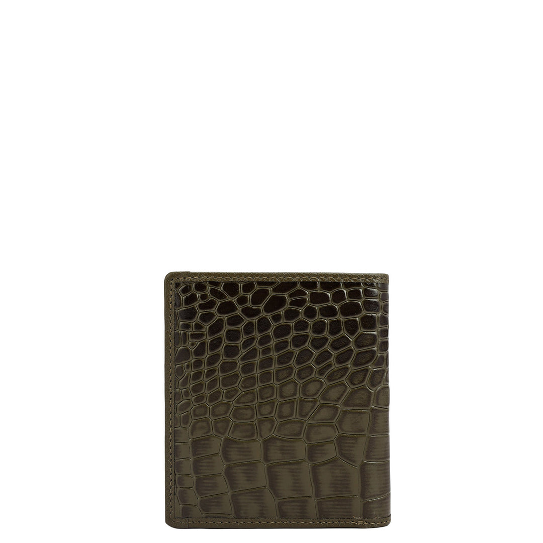 Military Green Bifold Leather Mens Wallet