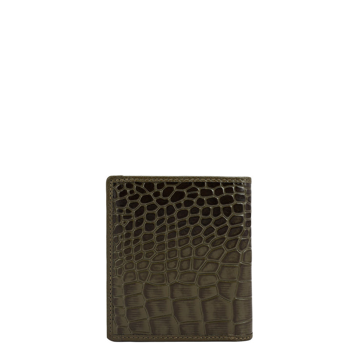 Military Green Bifold Leather Mens Wallet