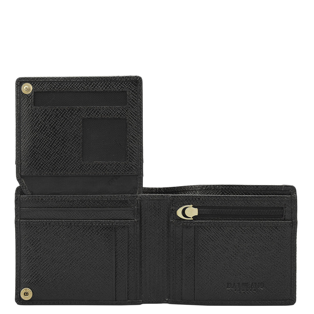 Black Bifold Leather Mens Wallet