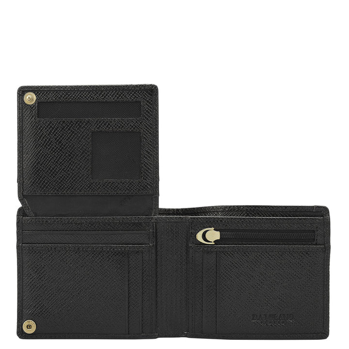 Black Bifold Leather Mens Wallet