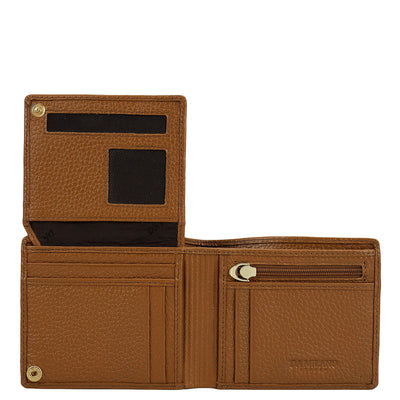 Caramel Bifold Leather Mens Wallet