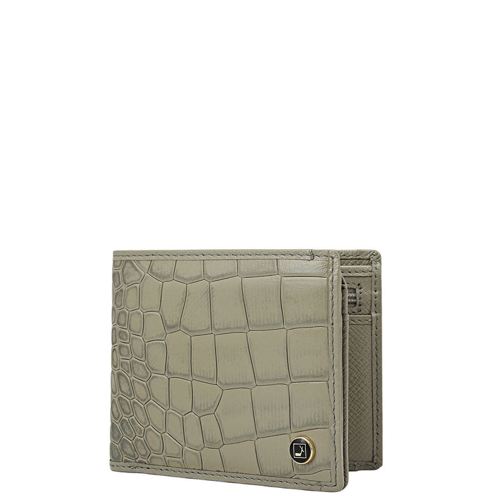 Stone Grey Bifold Leather Mens Wallet