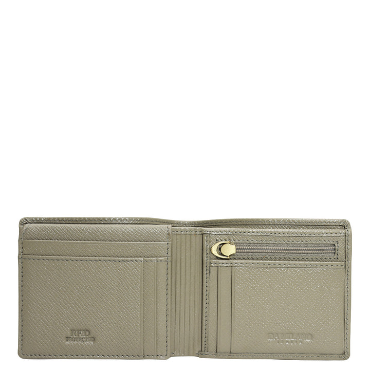 Stone Grey Bifold Leather Mens Wallet