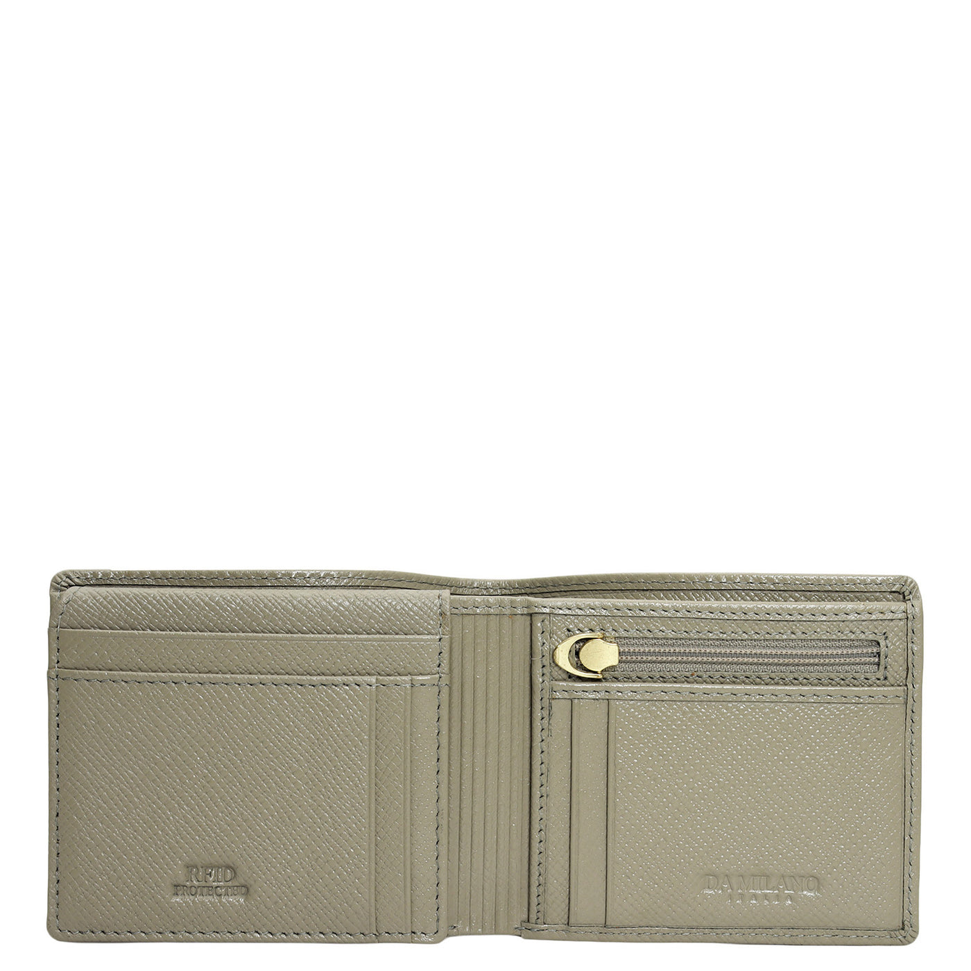 Stone Grey Bifold Leather Mens Wallet