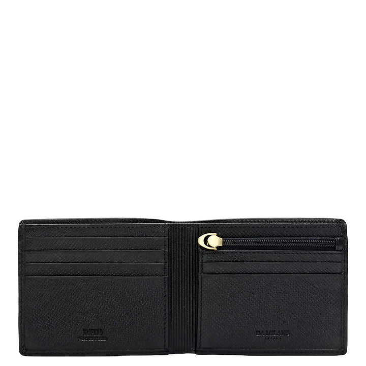 Black Bifold Leather Mens Wallet