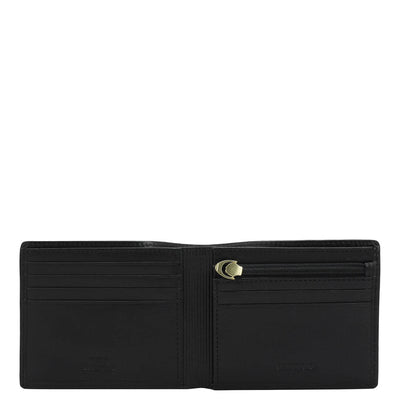Black Bifold Leather Mens Wallet