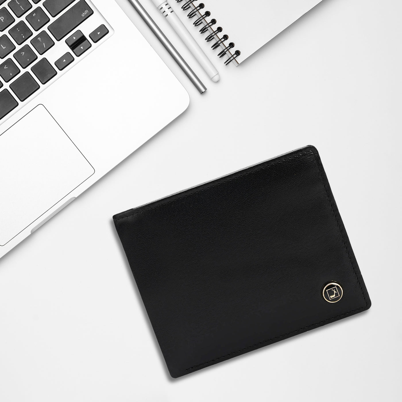 Black Bifold Leather Mens Wallet