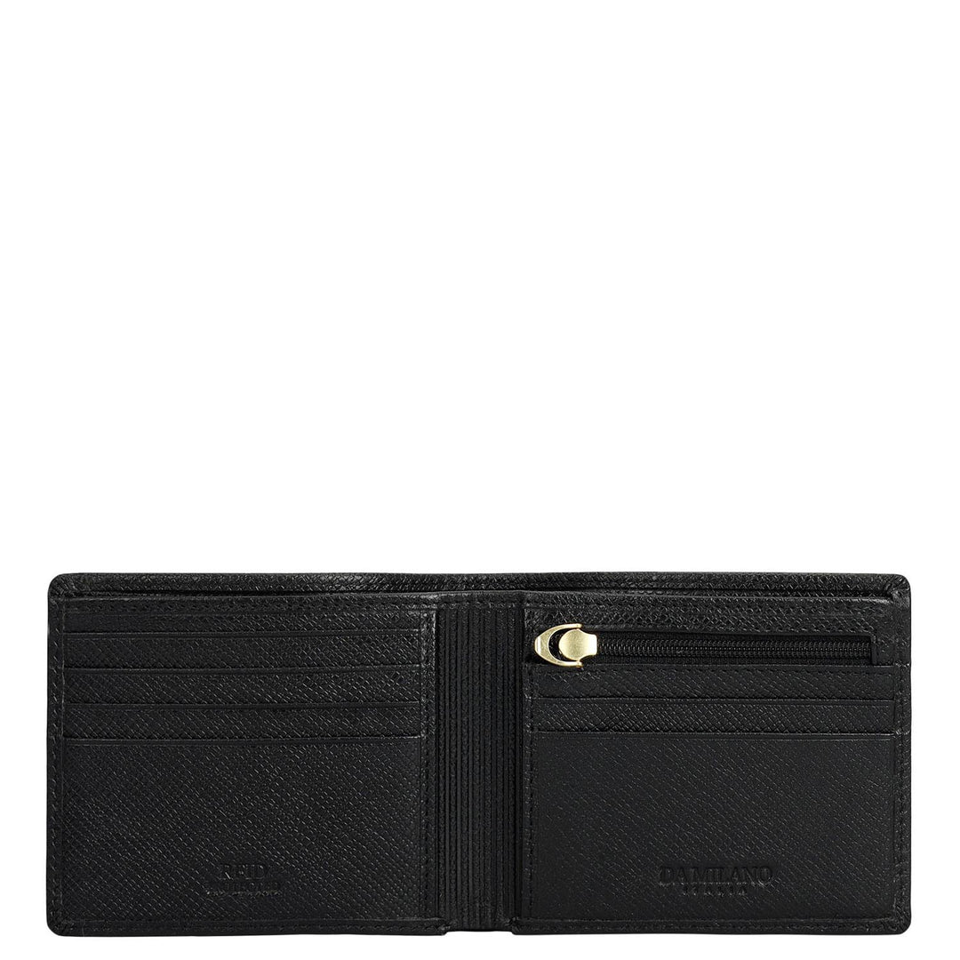 Black Bifold Leather Mens Wallet