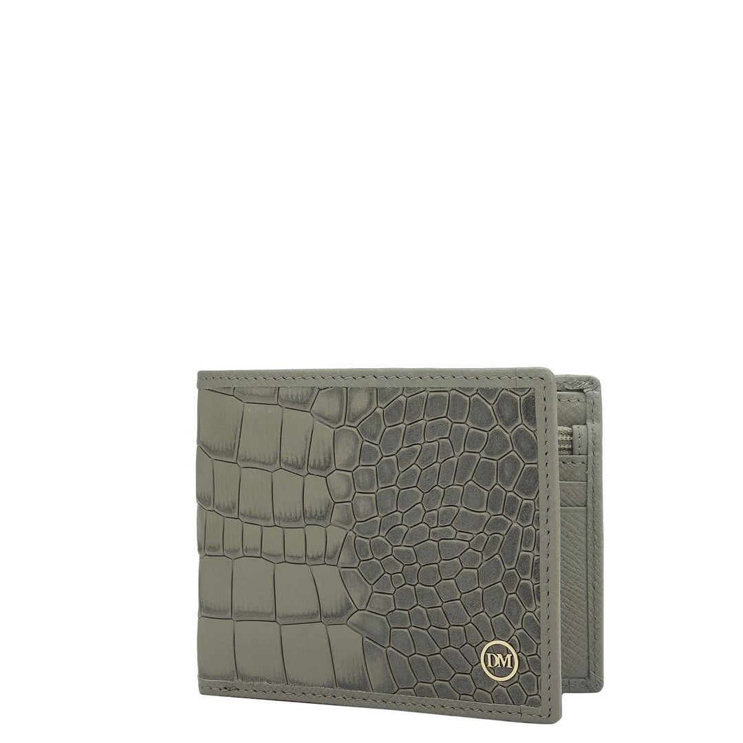 Stone Grey Bifold Leather Mens Wallet