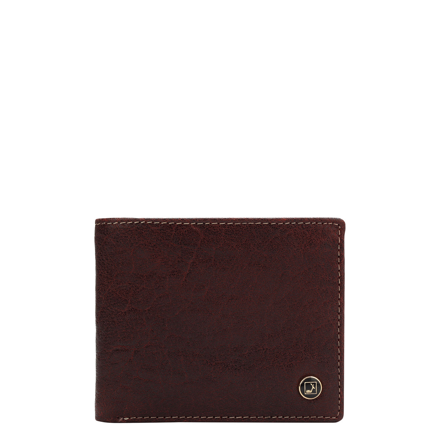 Elephant Pattern Leather Mens Wallet - Berry