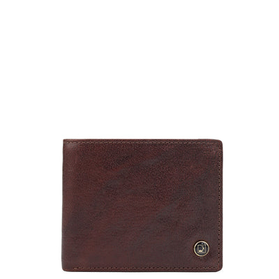 Elephant Pattern Leather Mens Wallet - Berry