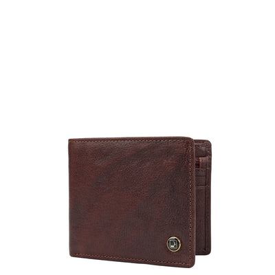 Elephant Pattern Leather Mens Wallet - Berry