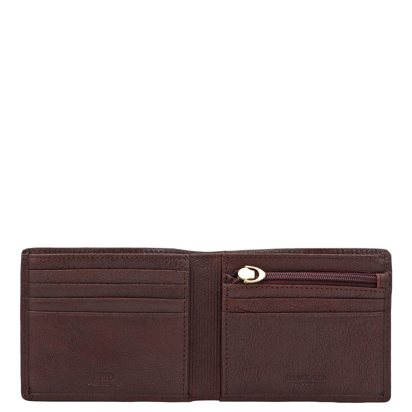 Elephant Pattern Leather Mens Wallet - Berry