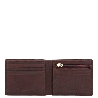 Elephant Pattern Leather Mens Wallet - Berry