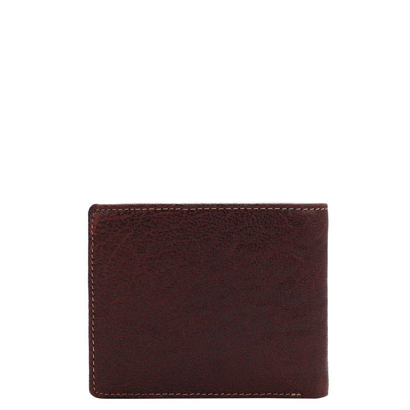 Elephant Pattern Leather Mens Wallet - Berry