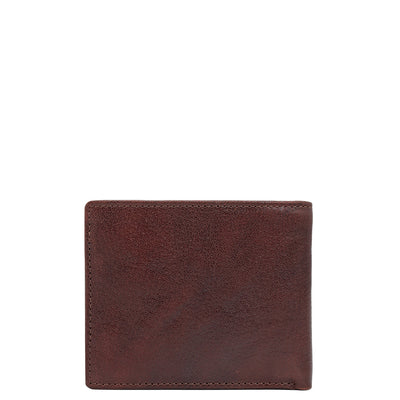 Elephant Pattern Leather Mens Wallet - Berry