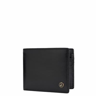 Plain Leather Mens Wallet - Black