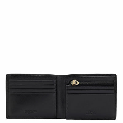 Plain Leather Mens Wallet - Black