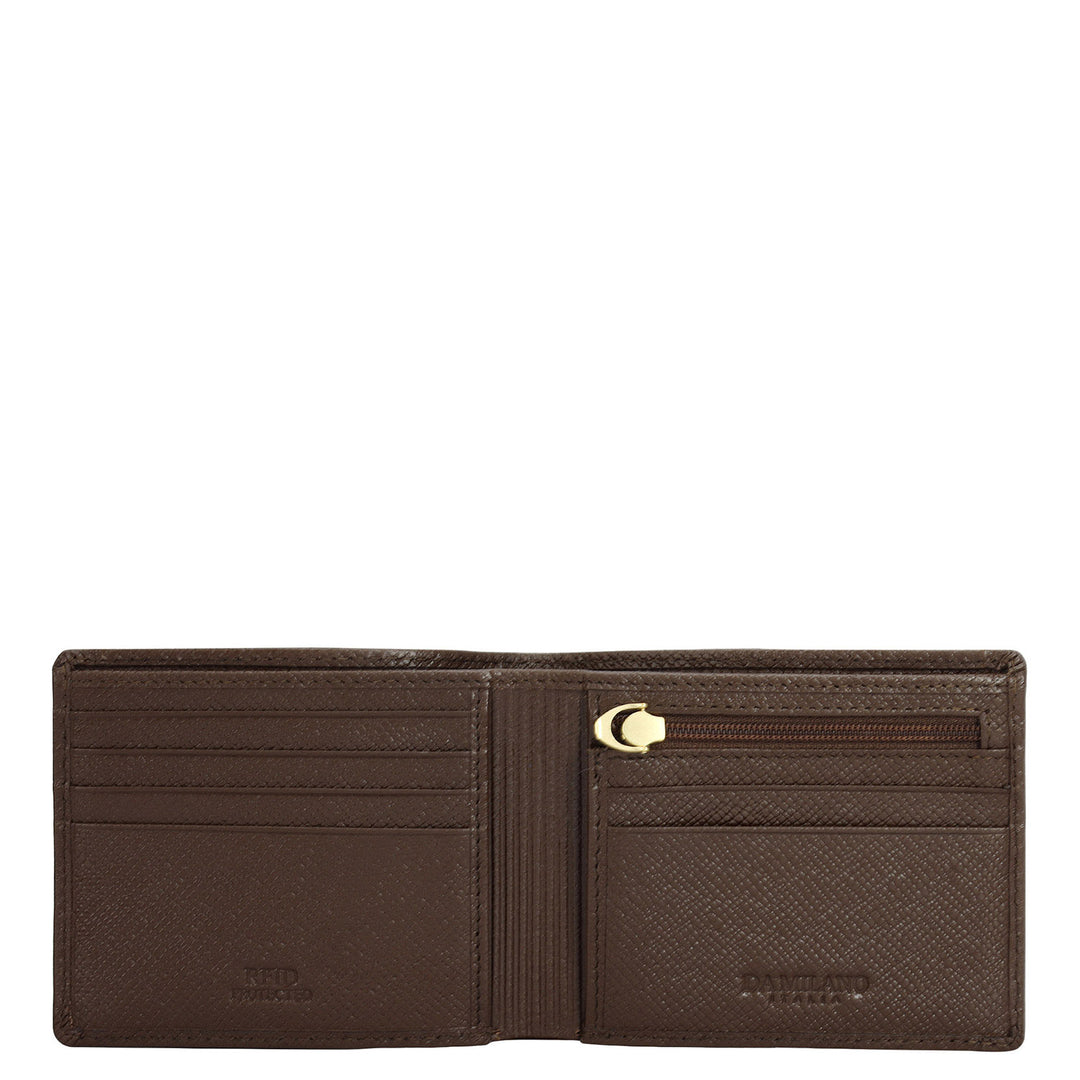 Walnut Bifold Leather Mens Wallet