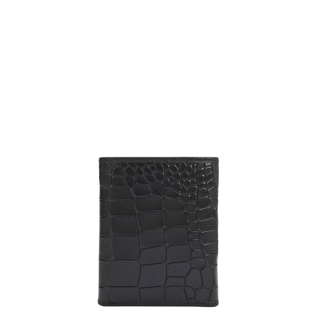 Black Trifold Leather Mens Wallet