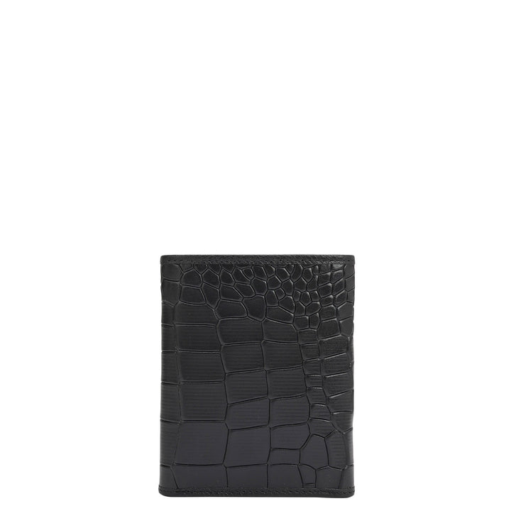 Black Trifold Leather Mens Wallet