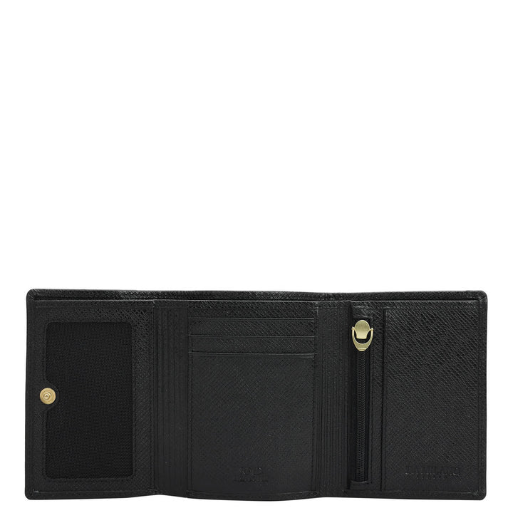 Black Trifold Leather Mens Wallet