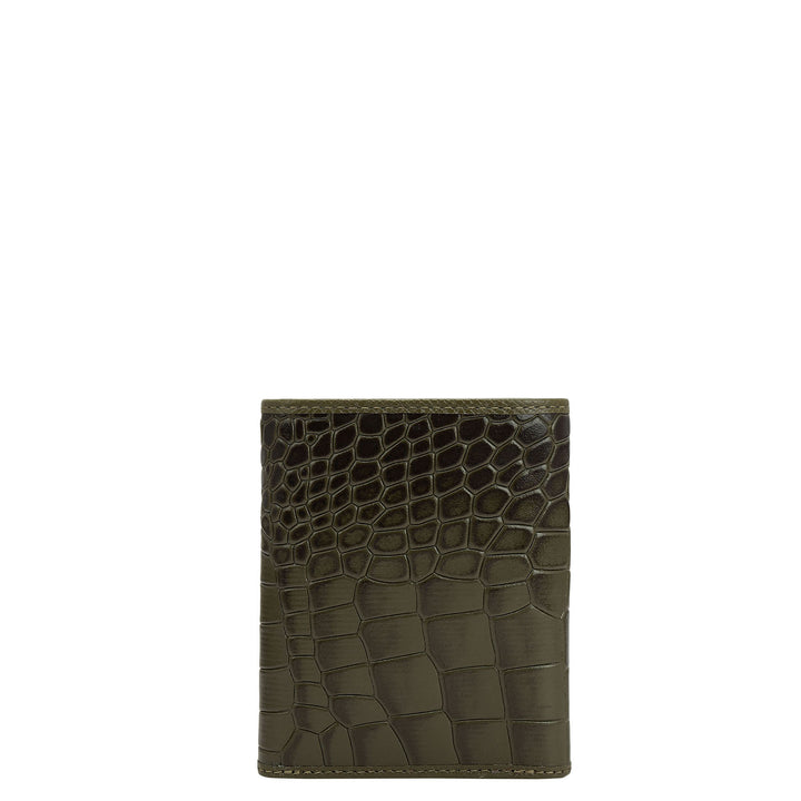 Military Green Trifold Leather Mens Wallet