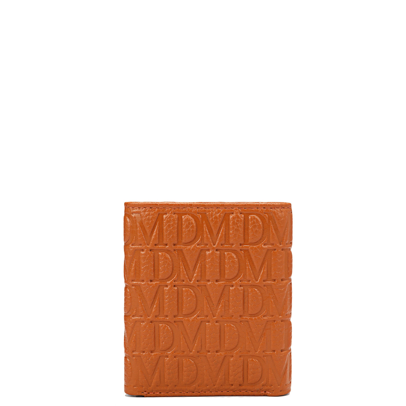 Orange Trifold Leather Mens Wallet