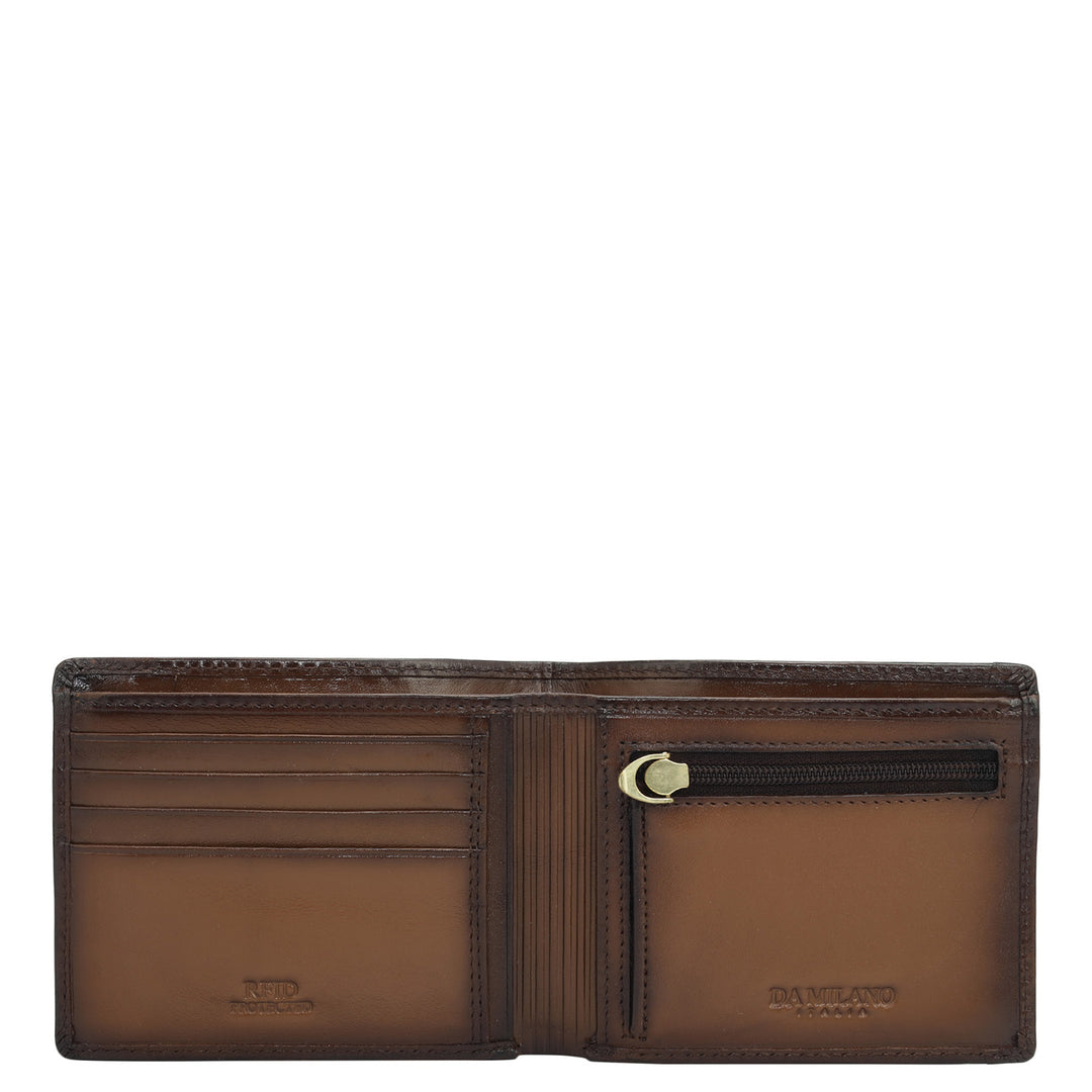 Cognac Bifold Leather Mens Wallet