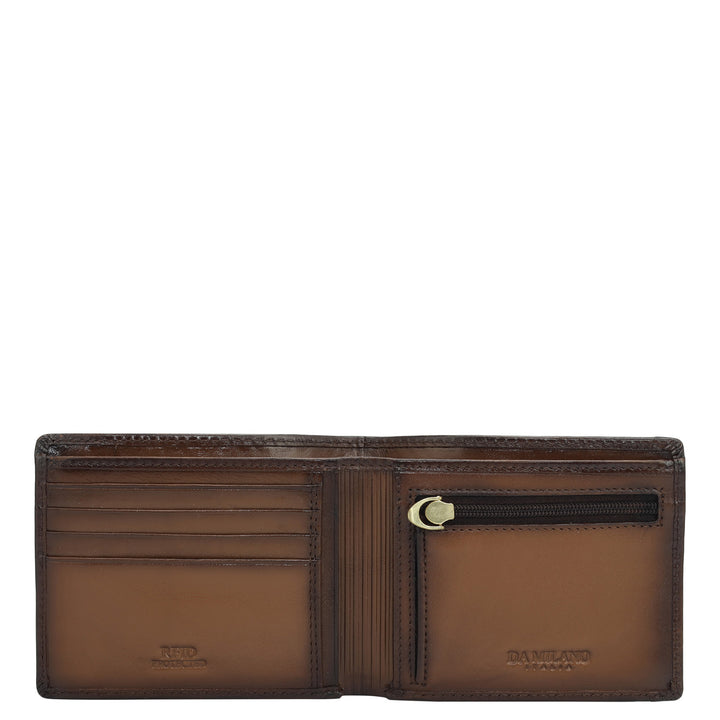 Cognac Bifold Leather Mens Wallet