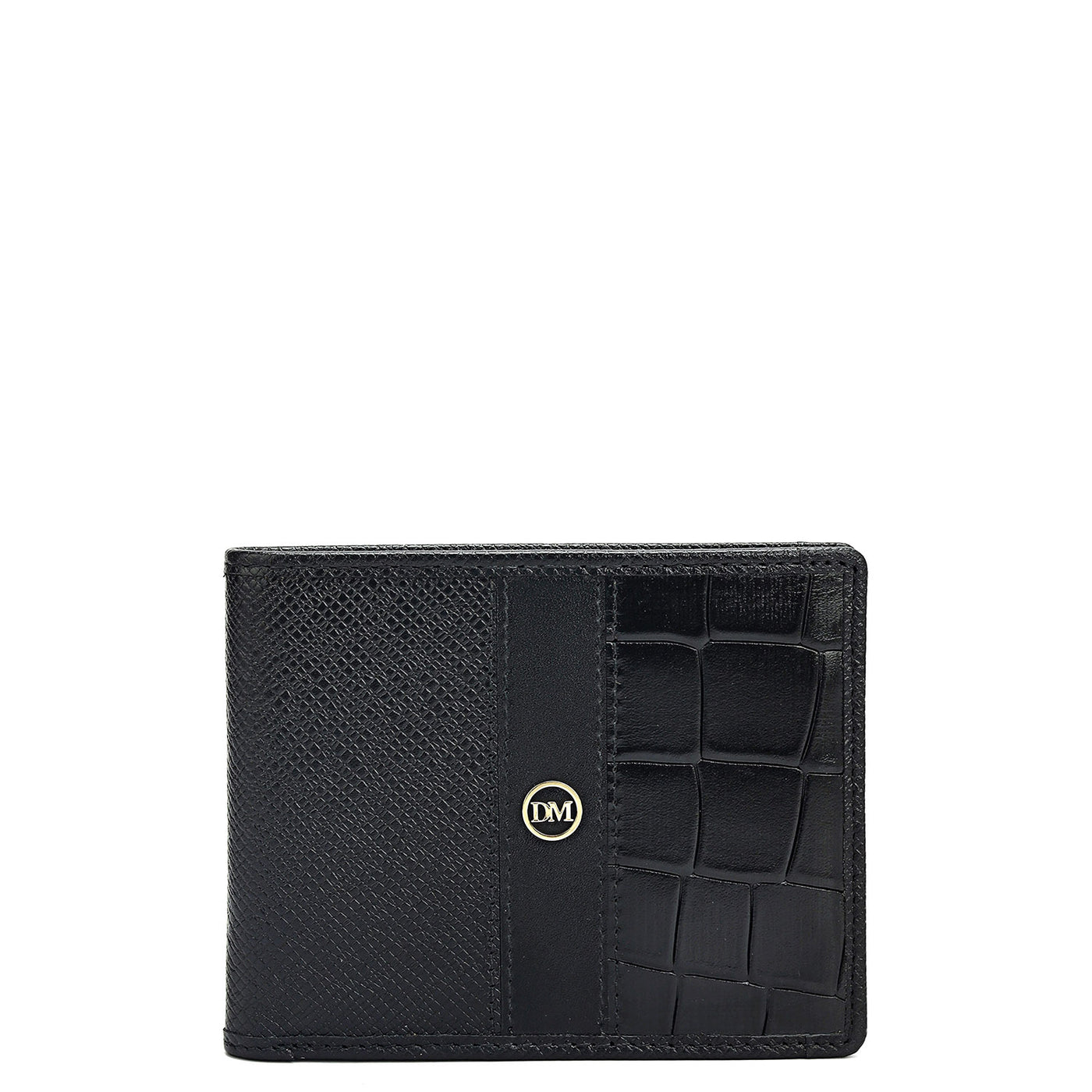 Franzy Croco Leather Mens Wallet - Black