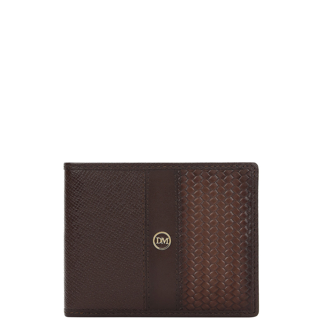 Mat-Emboss Bifold Men's Wallet - Chocolate