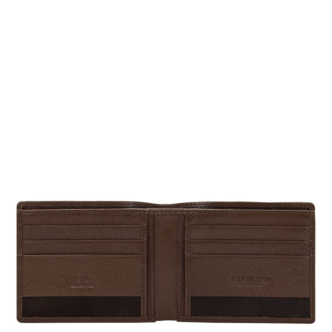 Croco-Texture Bifold Men's Wallet - Walnut