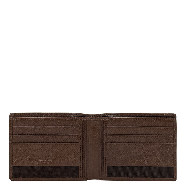 Croco-Texture Bifold Men's Wallet - Walnut